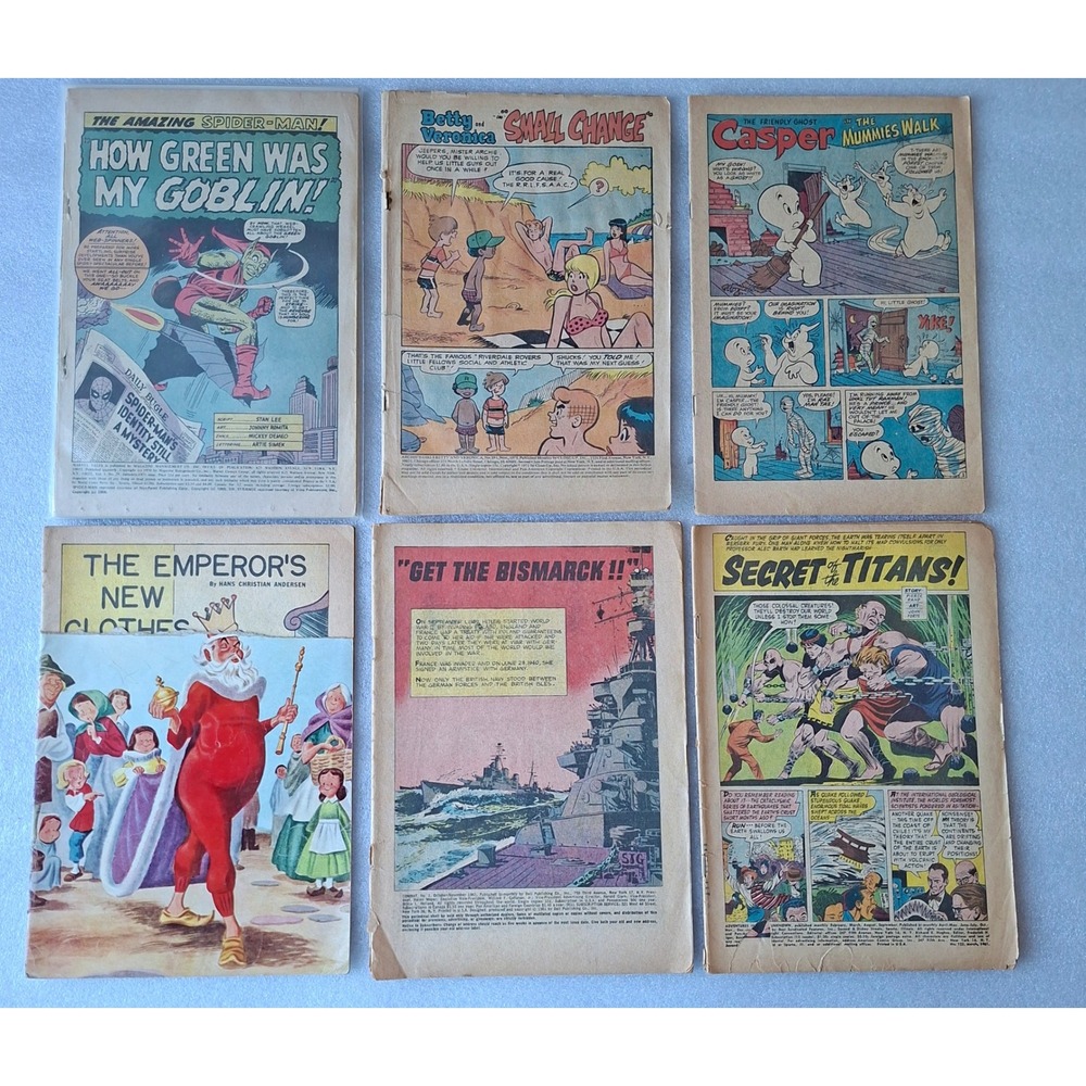 17 Coverless Vintage Comics Lot 1942-1971 Fairy Tale Parade 2 Superman Marvel